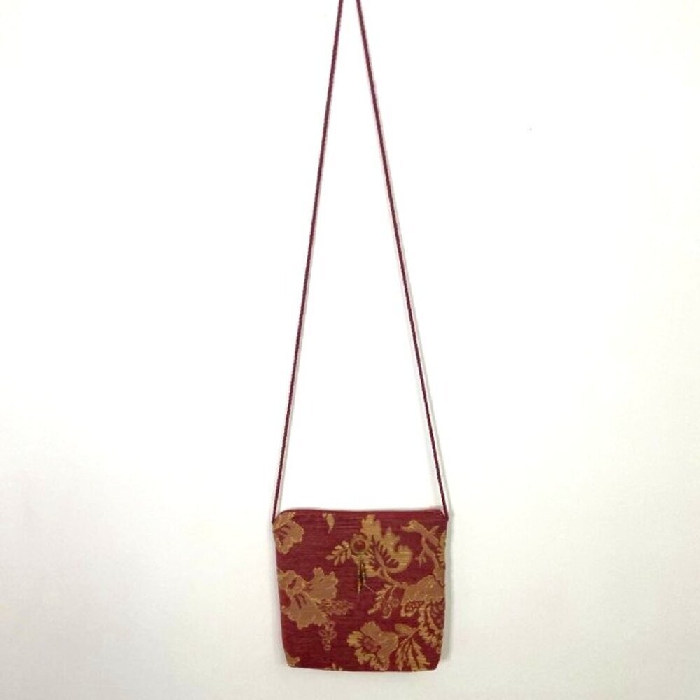 Cathy Enos Cape Cod Chenille Purse Shoulder Bag Rust & Tan
